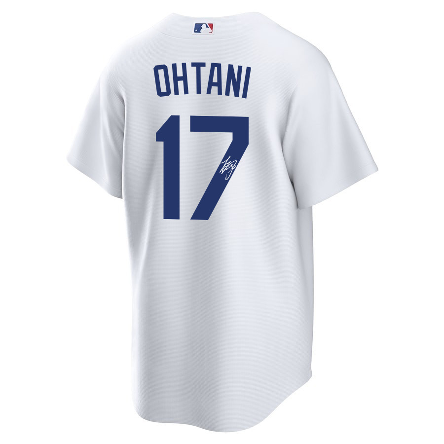 Shohei Ohtani 17 Signature Los Angeles Dodgers Home White MLB Jersey Men's