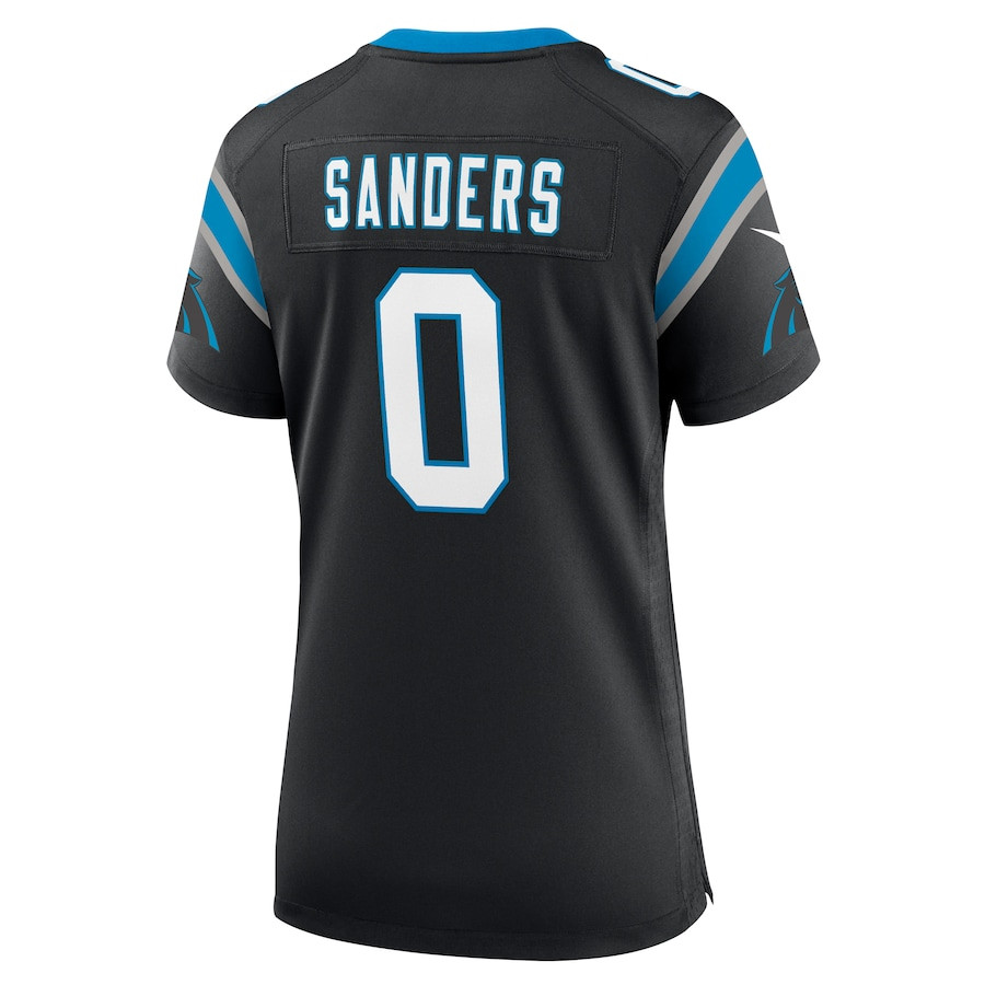 Ja'Tavion Sanders 0 Carolina Panthers Game Black NFL Jersey Women's