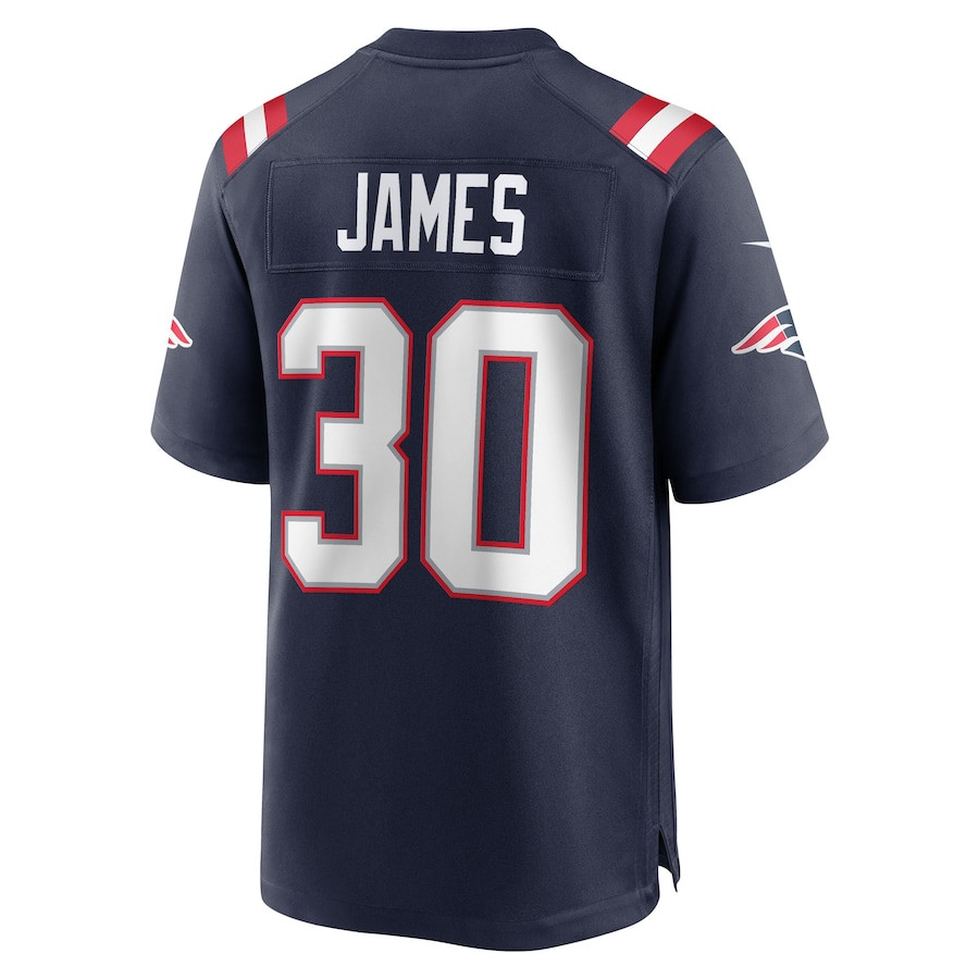 D.J. James 30 New England Patriots Team Game Navy NFL Jersey Men's