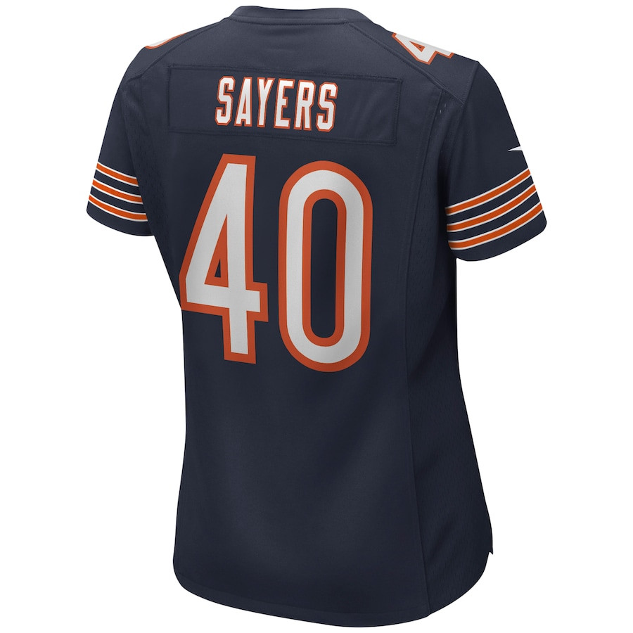 Gale Sayers 40 Chicago Bears Game Retired Navy NFL Jersey Women's