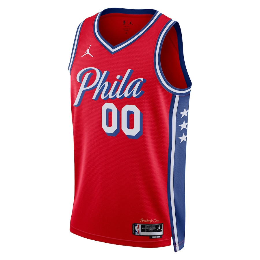 Philadelphia 76ers 2023/24 Statement Swingman Custom Red NBA Jersey Men's