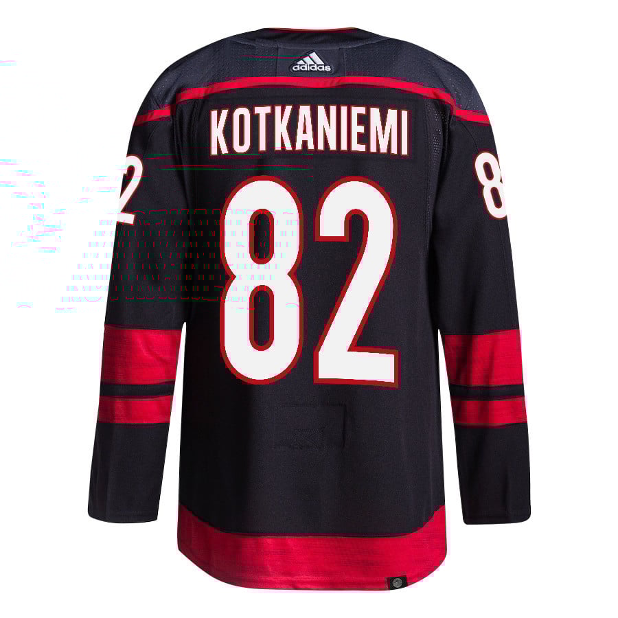 Jesperi Kotkaniemi 82 Carolina Hurricanes 2024 Playoffs Patch Home Black NHL Jersey Men's
