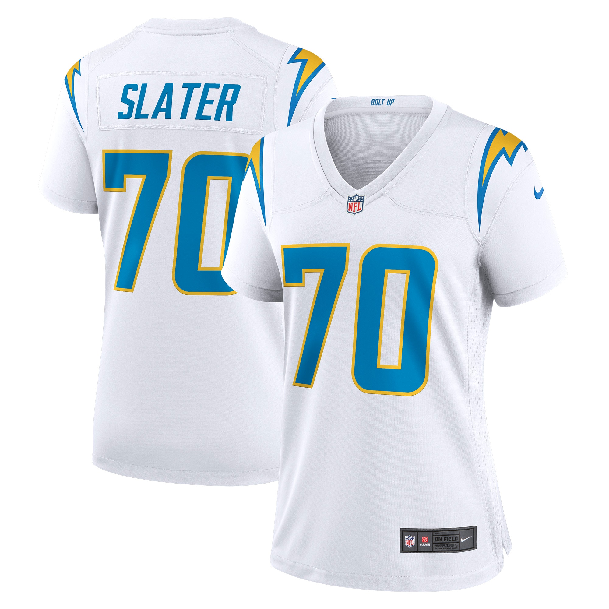 Los Angeles Chargers Rashawn Slater White Game NFL Jersey Women's