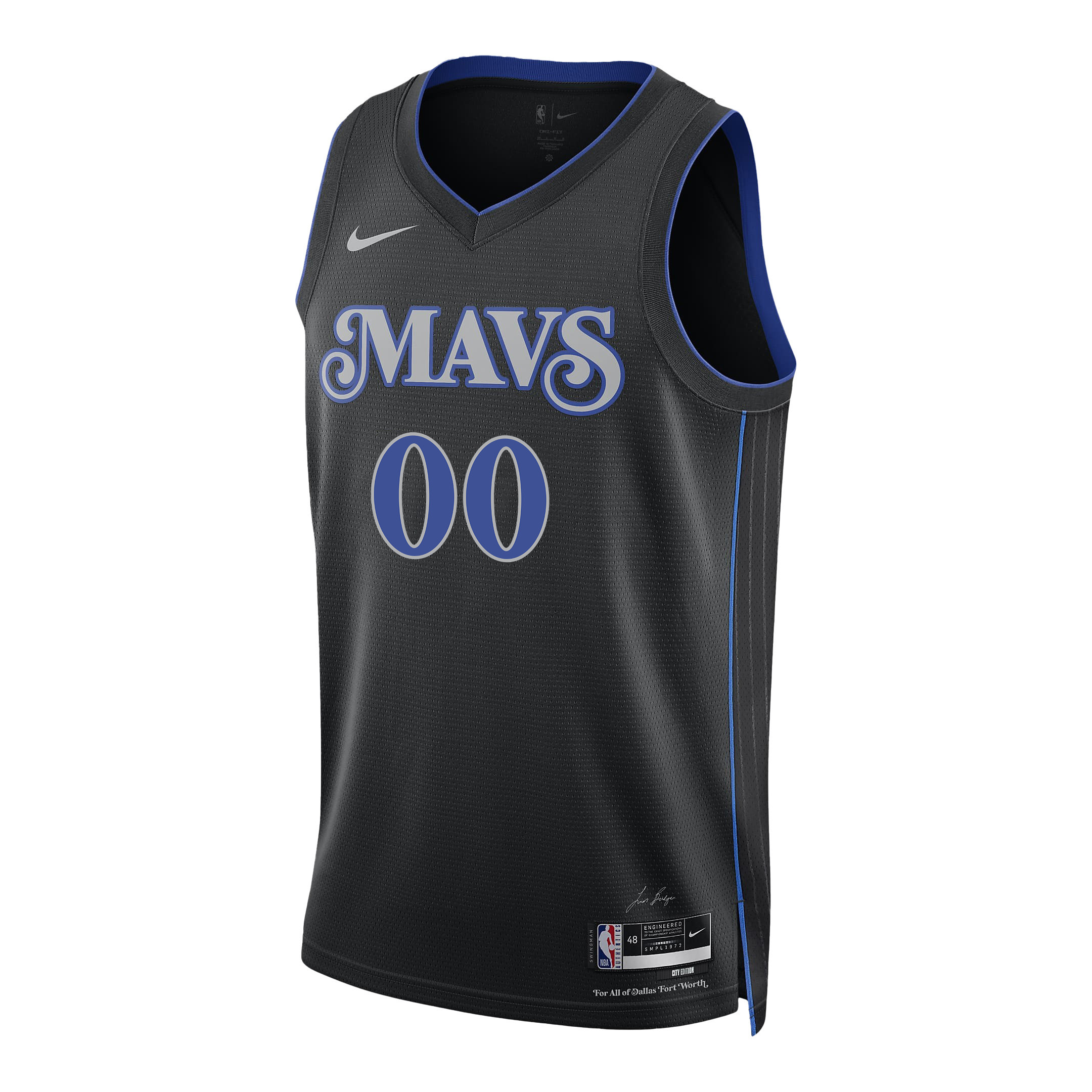 Dallas Mavericks 2024 FINALS PATCH Swingman Custom City Edition Black NBA Jersey Men's