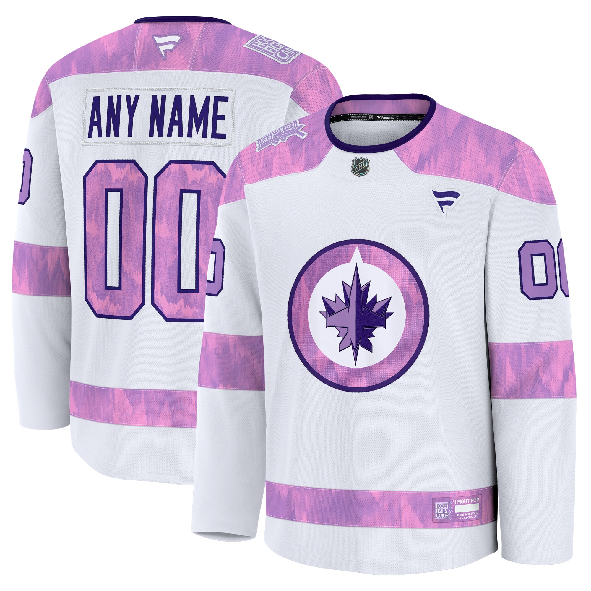 Winnipeg Jets White 2024 Fights Cancer Custom Practice NHL Jersey Men's
