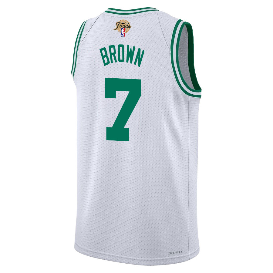Jaylen Brown 7 Boston Celtics 2024 FINALS PATCH Swingman Association Editio White NBA Jersey Men's