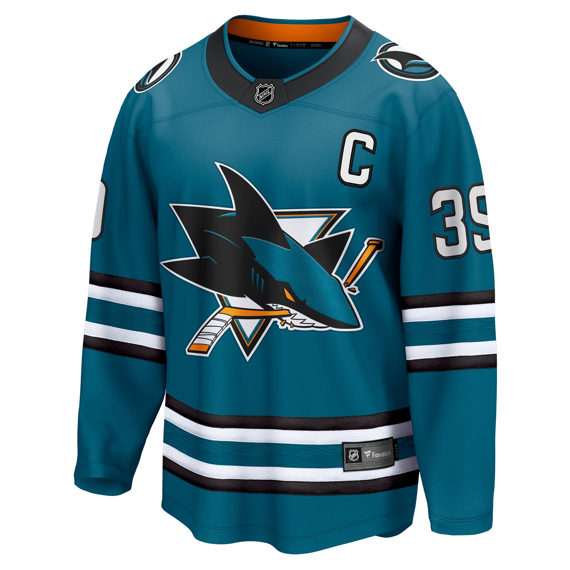 San Jose Sharks Logan Couture Teal Home Breakaway NHL Jersey Men's