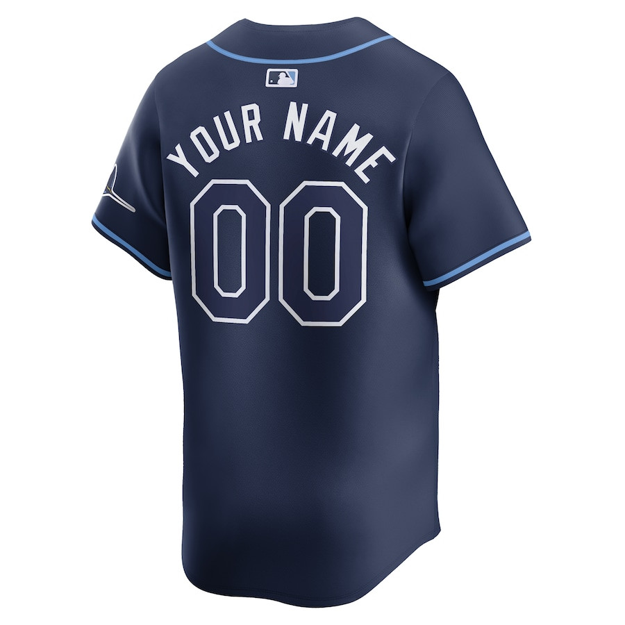 Tampa Bay Rays Away Limited Custom Navy MLB Jersey Men's