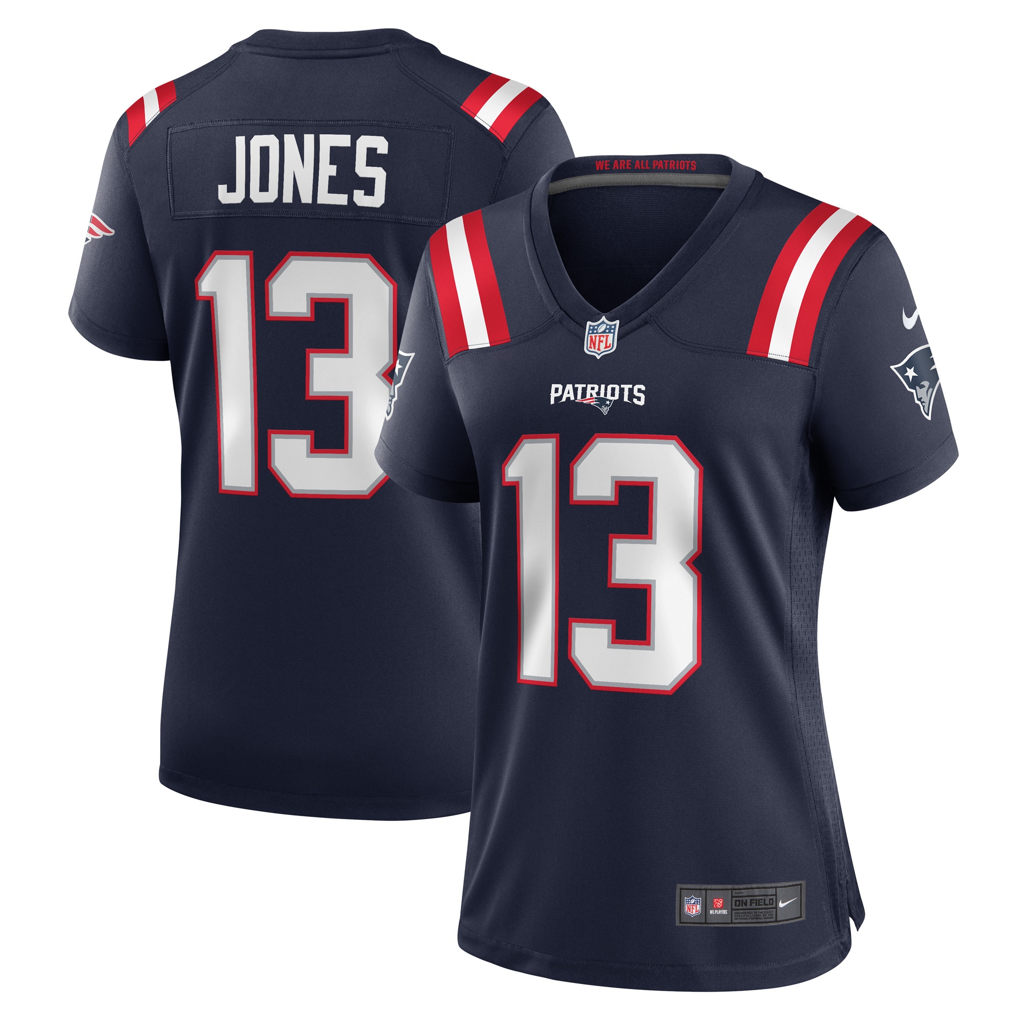 New England Patriots Jack Jones Navy Game Player NFL Jersey Women's