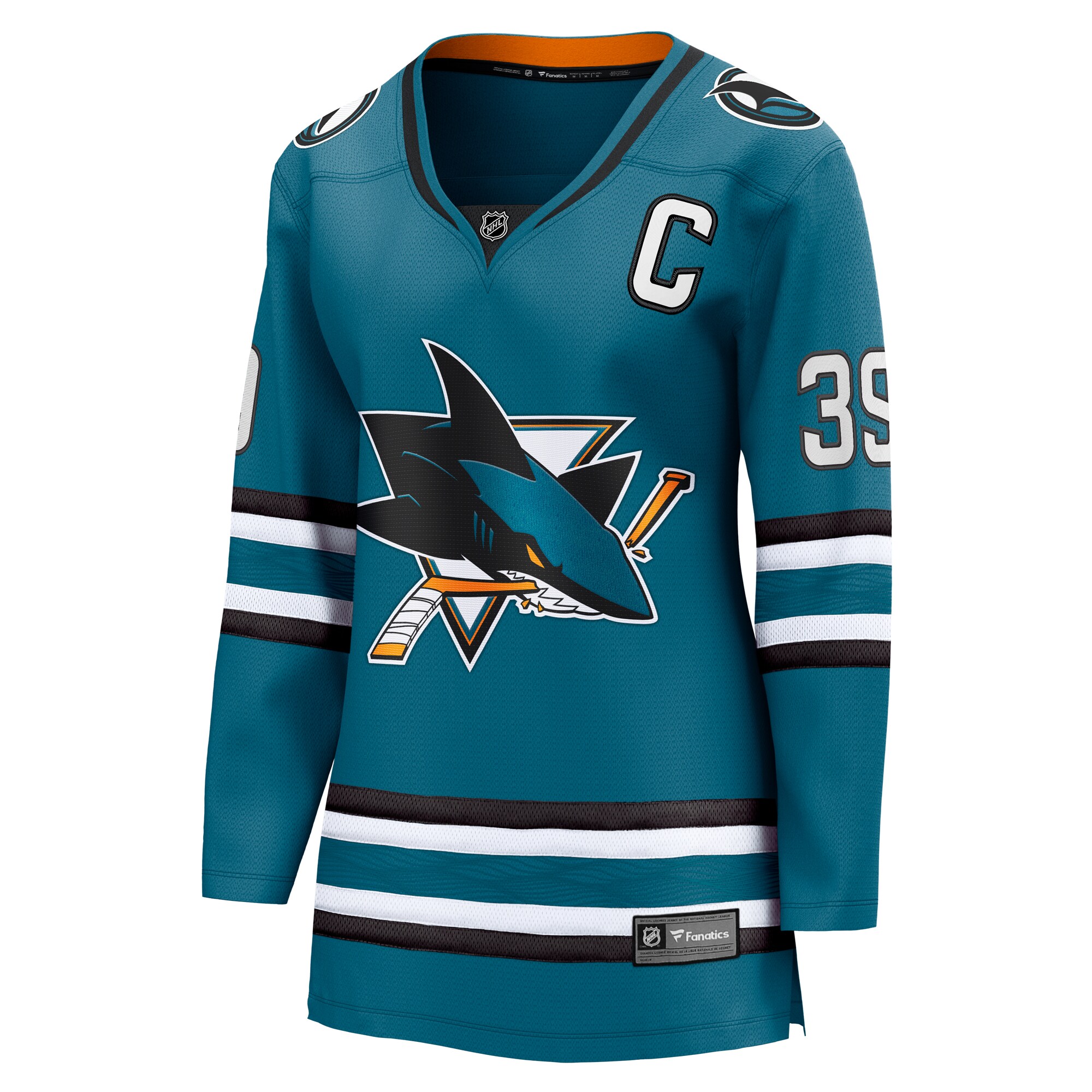San Jose Sharks Logan Couture Teal Home Breakaway Player NHL Jersey Women's