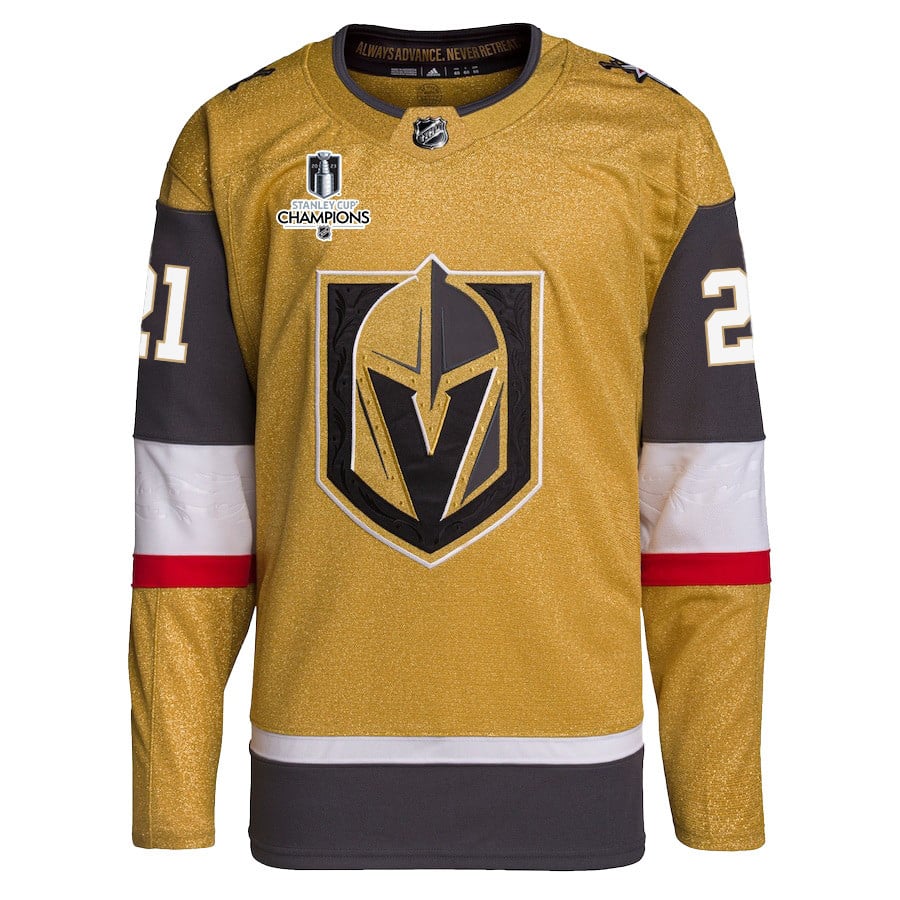 Brett Howden 21 Vegas Golden Knights Stanley Cup 2023 Champions Patch Home Breakaway Gold NHL Jersey Men's