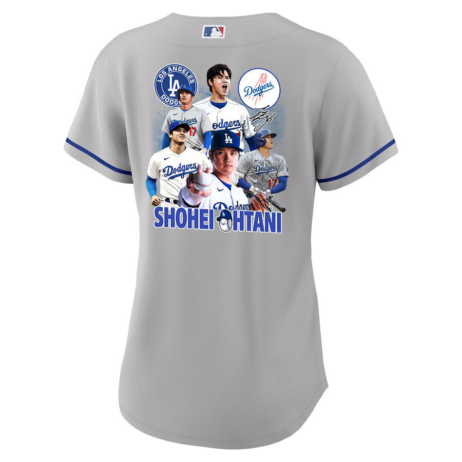 Shohei Ohtani 17 Los Angeles Dodgers Signed Sho King 2023 Road Gray MLB Jersey Women's