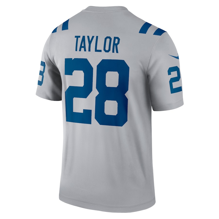 Jonathan Taylor 28 Indianapolis Colts Inverted Legend Gray NFL Jersey Men's