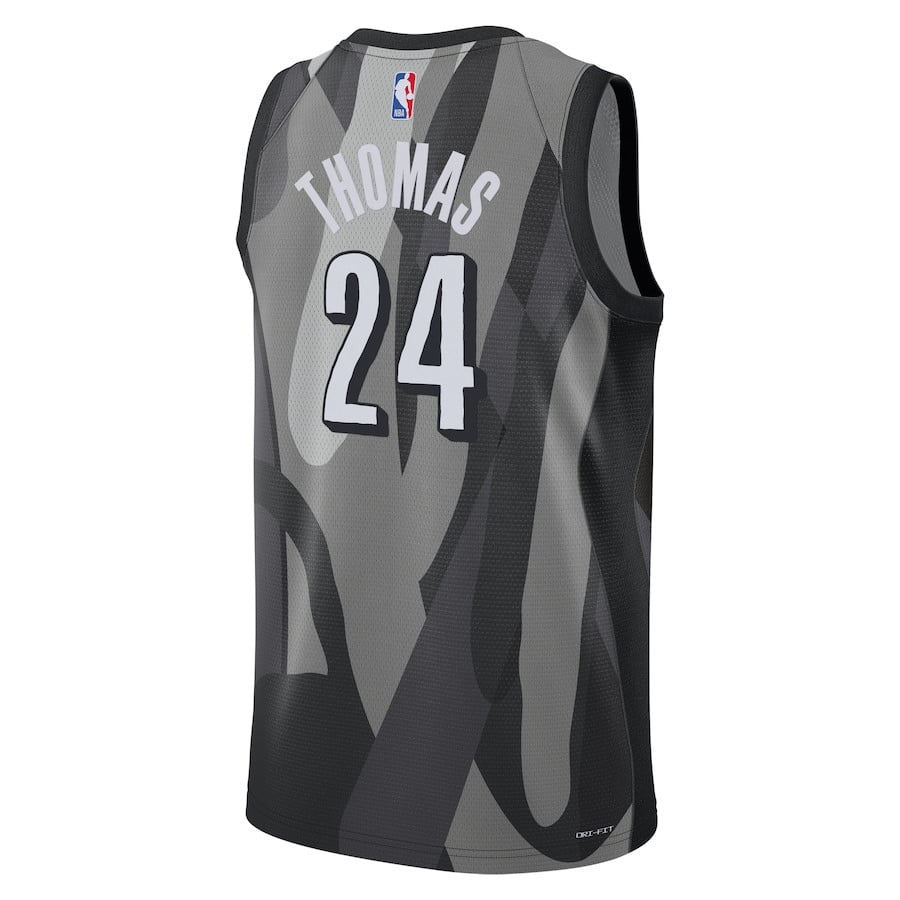 Cam Thomas 24 Brooklyn Nets Unisex 2024/25 Swingman Player City Edition Gray NBA Jersey Unisex