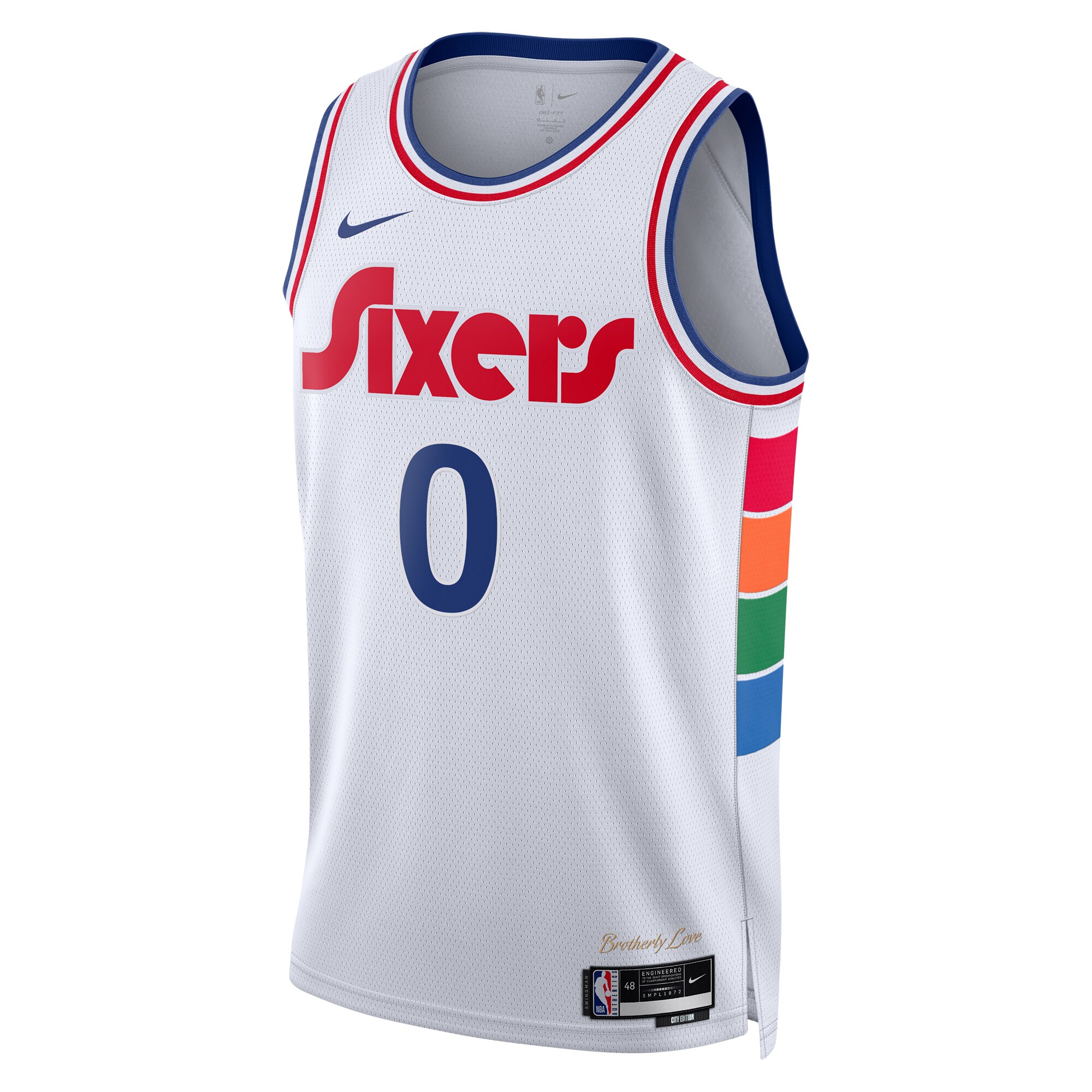 Camiseta City Edition Swingman de los Philadelphia 76ers 2024 Blanca Tyrese Maxe Unisex NBA Jersey Unisex