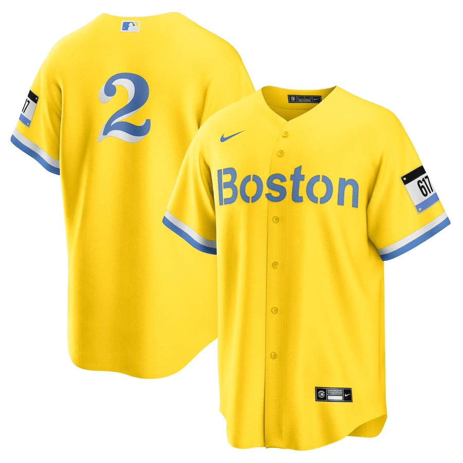 Xander Bogaerts 2 Boston Red Sox City Connect Gold/Light Blue MLB Jersey Men's