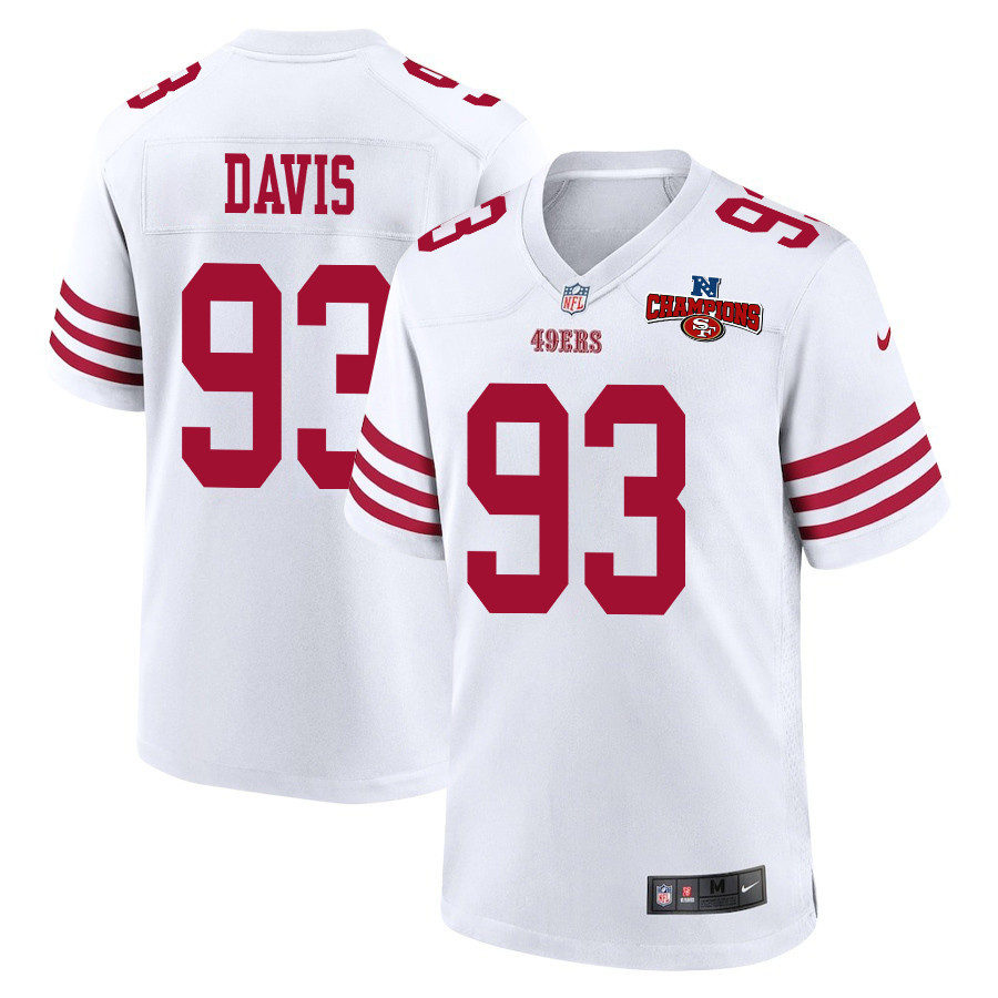 Kalia Davis 93 San Francisco 49ers NFC Champions Patch Game White NFL Jersey Men's