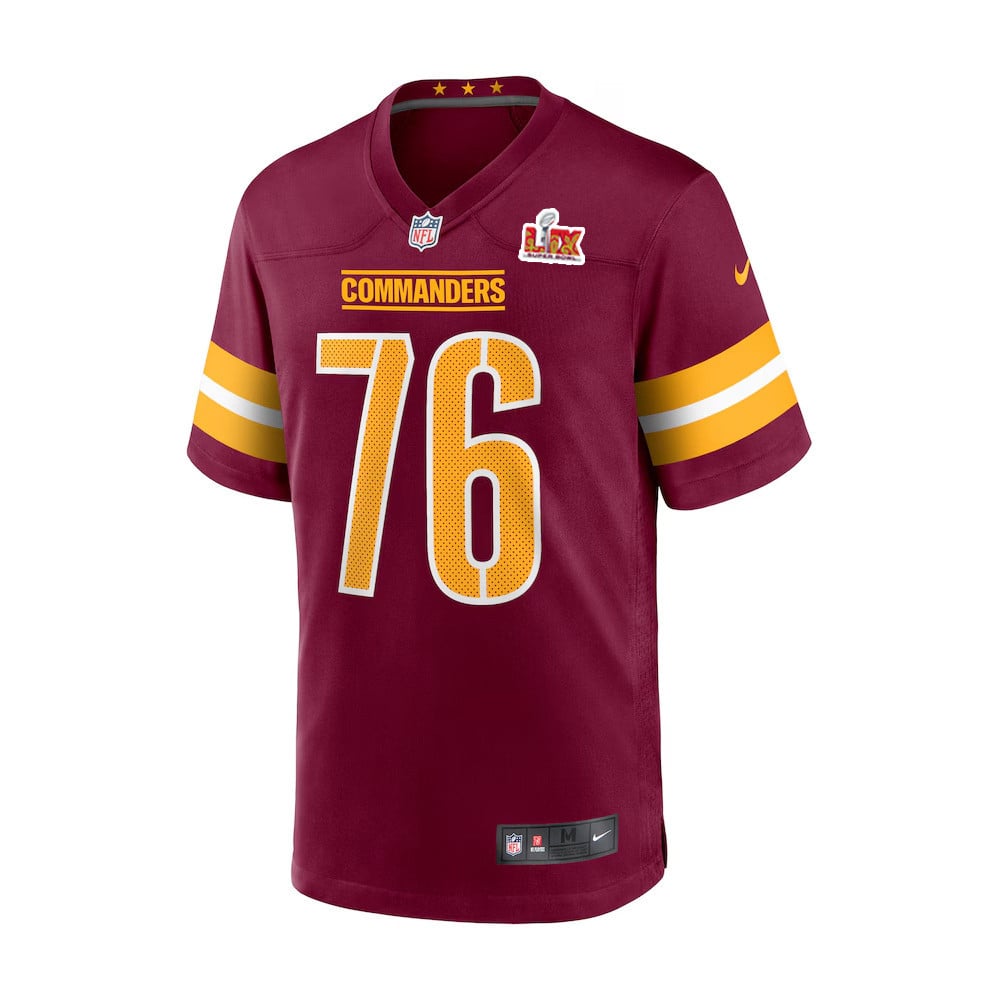 Sam Cosmi #76 Washington Commanders Super Bowl LIX Burgundy NFL Jersey Men's