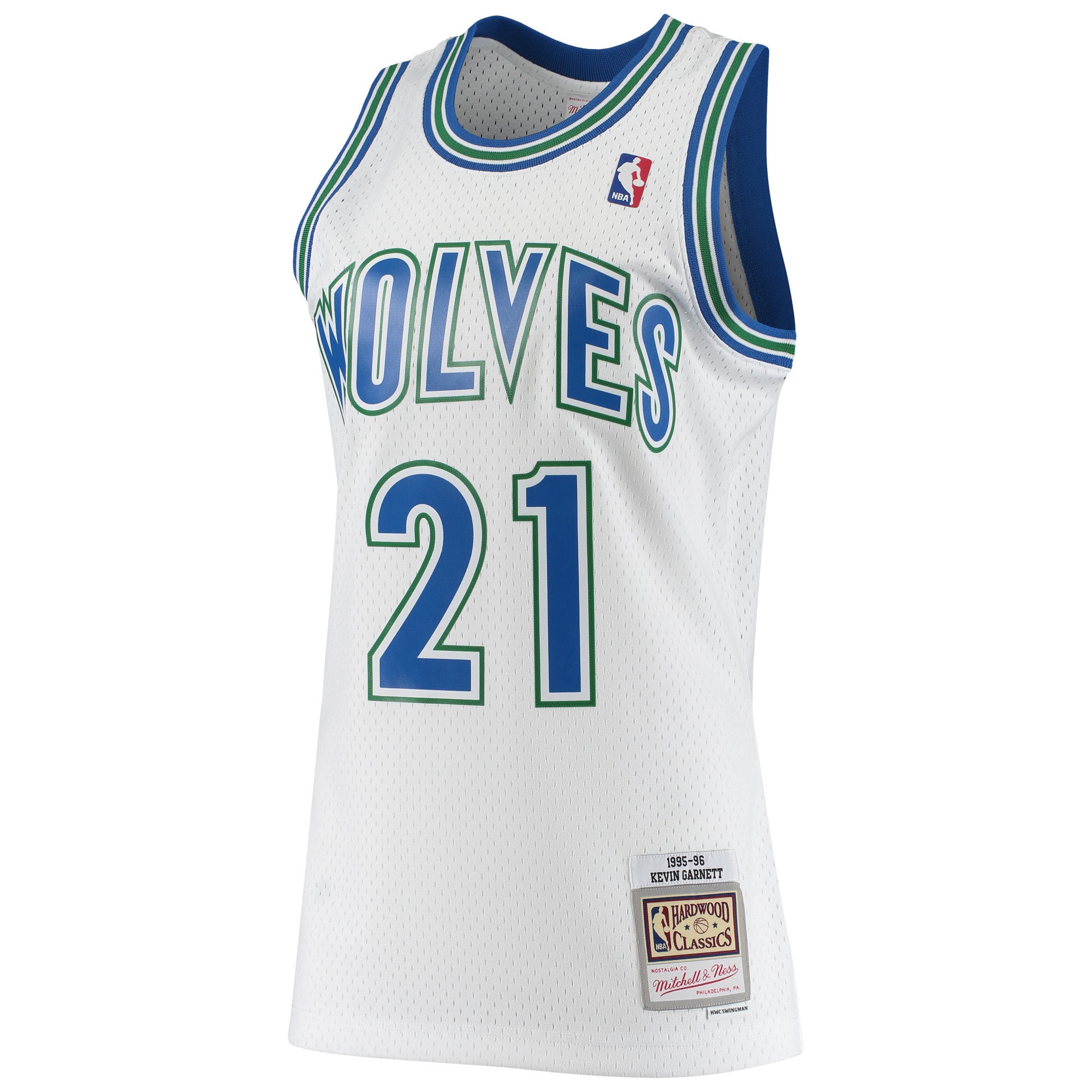Mitchell Ness Kevin Garnet White Minnesota Timberwolves 1995/96 Hardwood Classics Swingman Statement Edition NBA Jersey Men's
