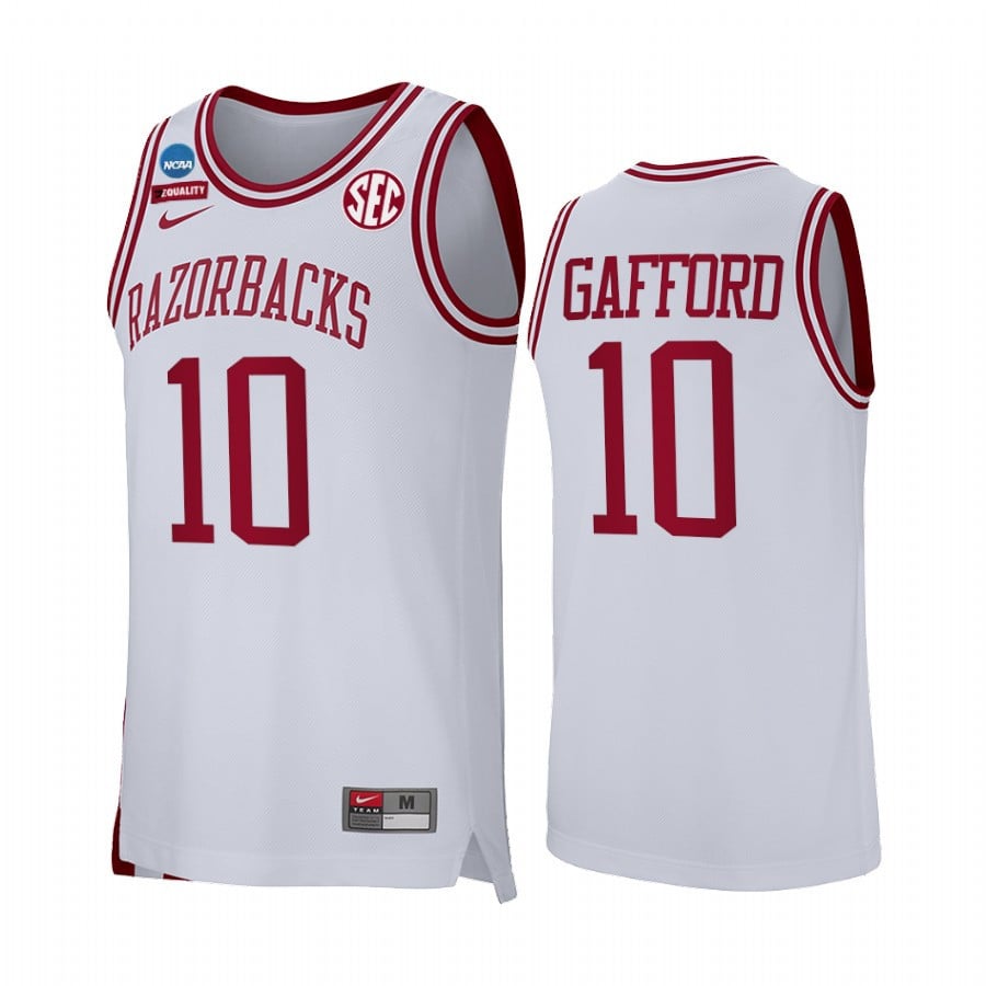 Daniel Gafford 10 Arkansas Razorback White Retro Alumni NCAA Jersey Men's