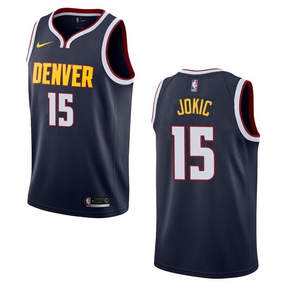 Denver Nuggets 15 Nikola Jokic Icon Swingman Navy NBA Jersey Men's