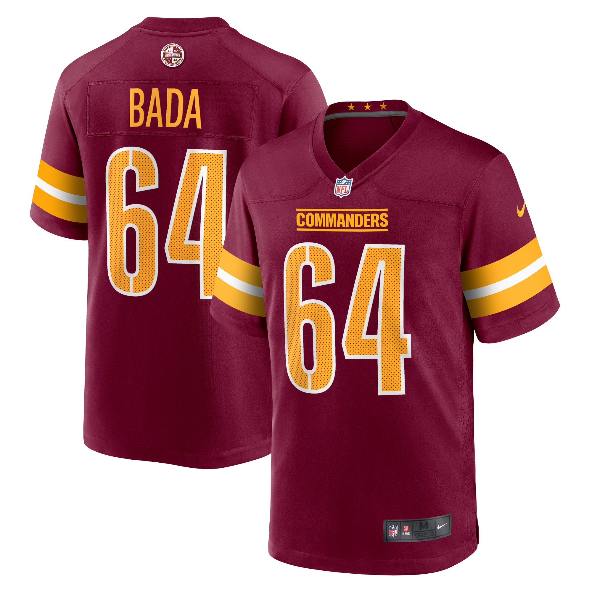 Washington Commanders David Bada Burgundy Game NFL Jersey Men's