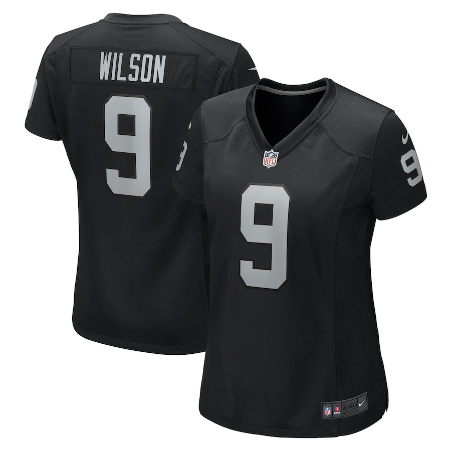 Tyree Wilson 9 Las Vegas Raiders Team Game Black NFL Jersey Women's