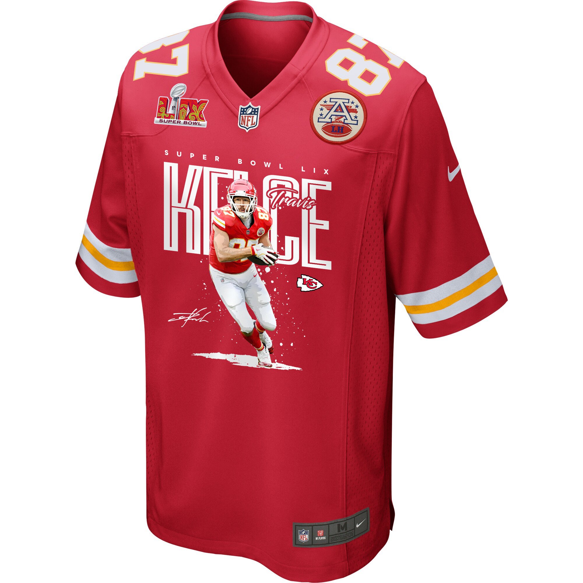 Travis Kelce 87 Kansas City Chiefs New Heights Knights Game Red NFL Jersey Men's