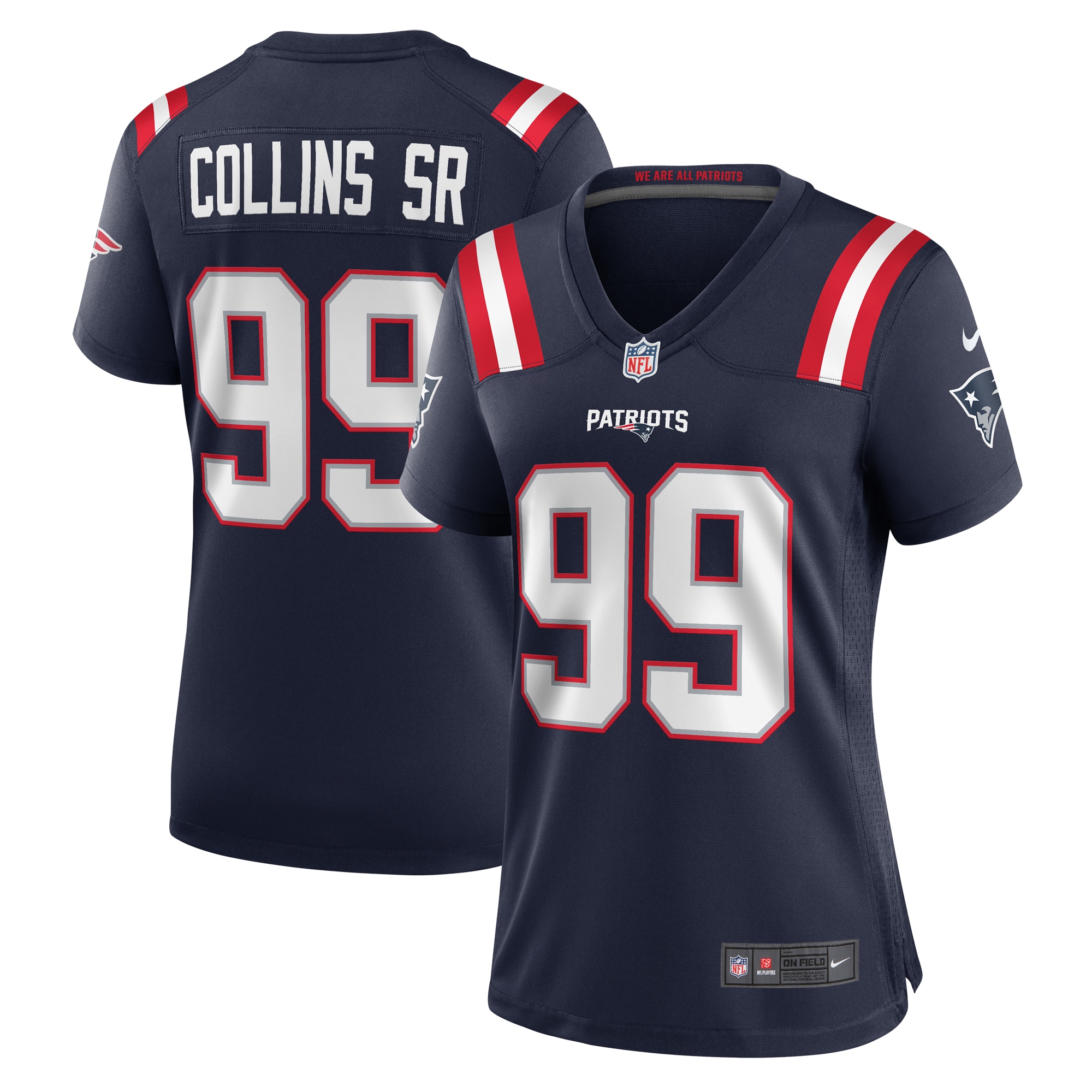 New England Patriots Jamie Collins Sr. Navy Home Game Player NFL Jersey Women's