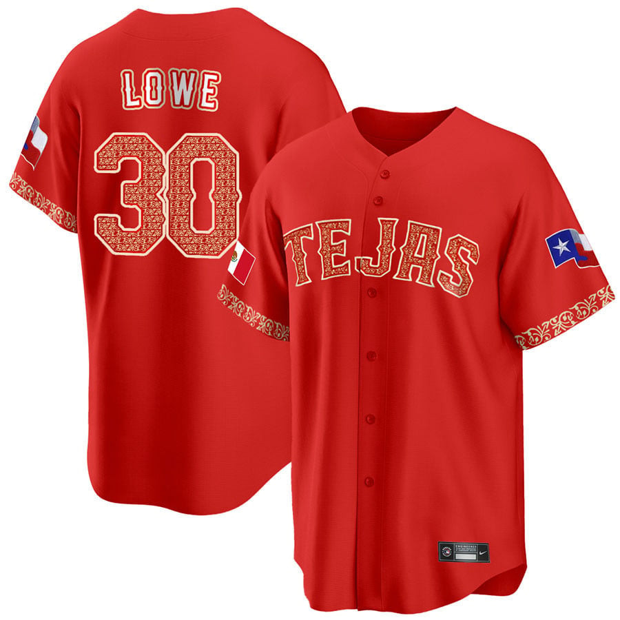 Nathaniel Lowe 30 Texas Rangers Mexican Collection Red MLB Jersey Men's