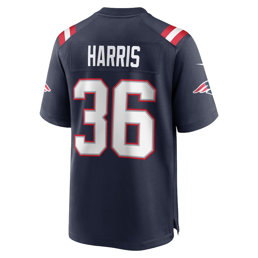 Kevin Harris 36 New England Patriots Game Navy NFL Jersey Men's