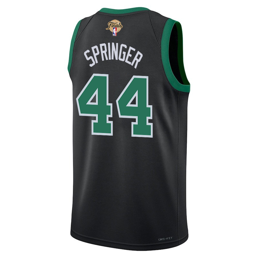 Jaden Springer 44 Boston Celtics 2024 FINALS PATCH Swingman Statement Edition Black NBA Jersey Men's