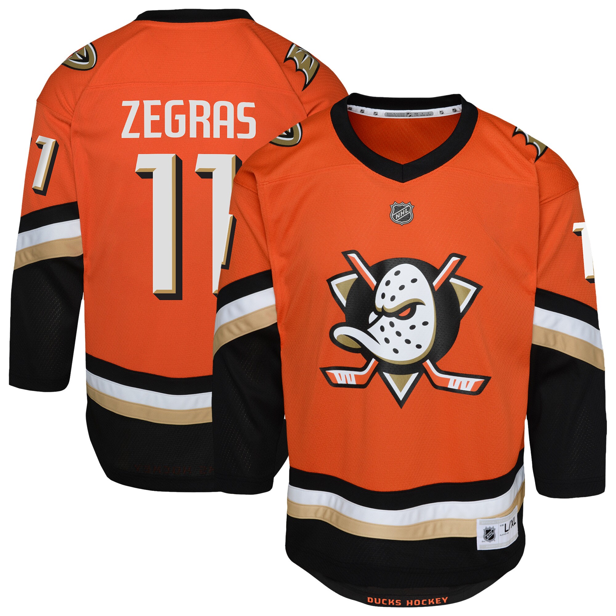 Anaheim Ducks Trevor Zegras Orange Player NHL Jersey Youth