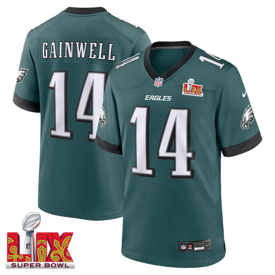 Kenneth Gainwell #14 Philadelphia Eagles Super Bowl LIX Midnight Green NFL Jersey Men's