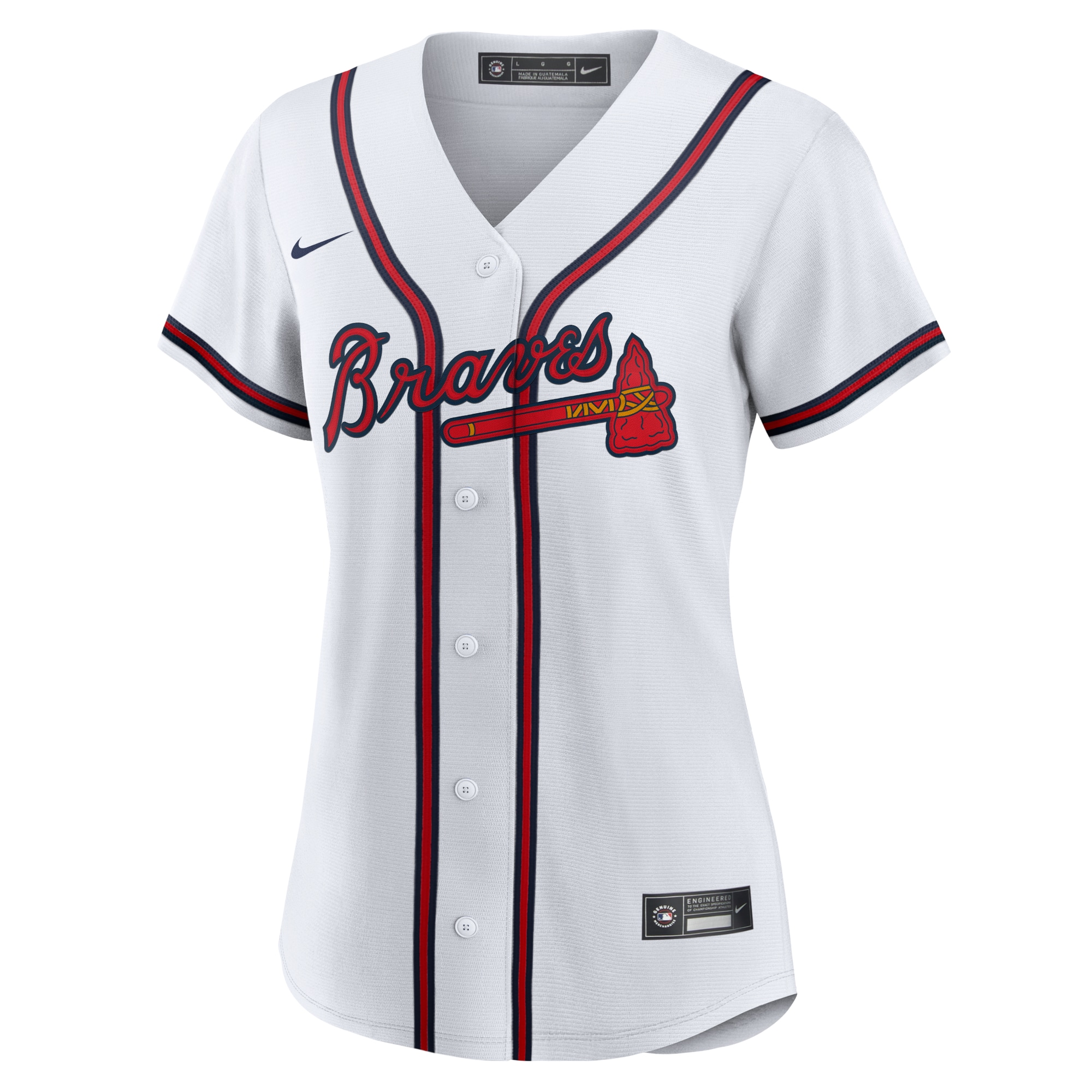 Atlanta Braves White Home Team MLB Jersey Women's