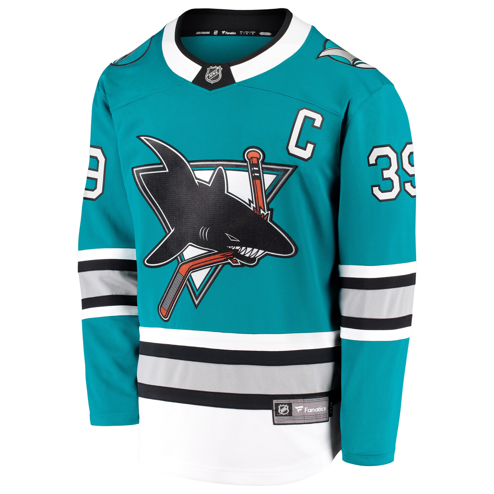 San Jose Sharks Logan Couture Teal 30th Anniversary Premier Breakaway Player NHL Jersey Men's