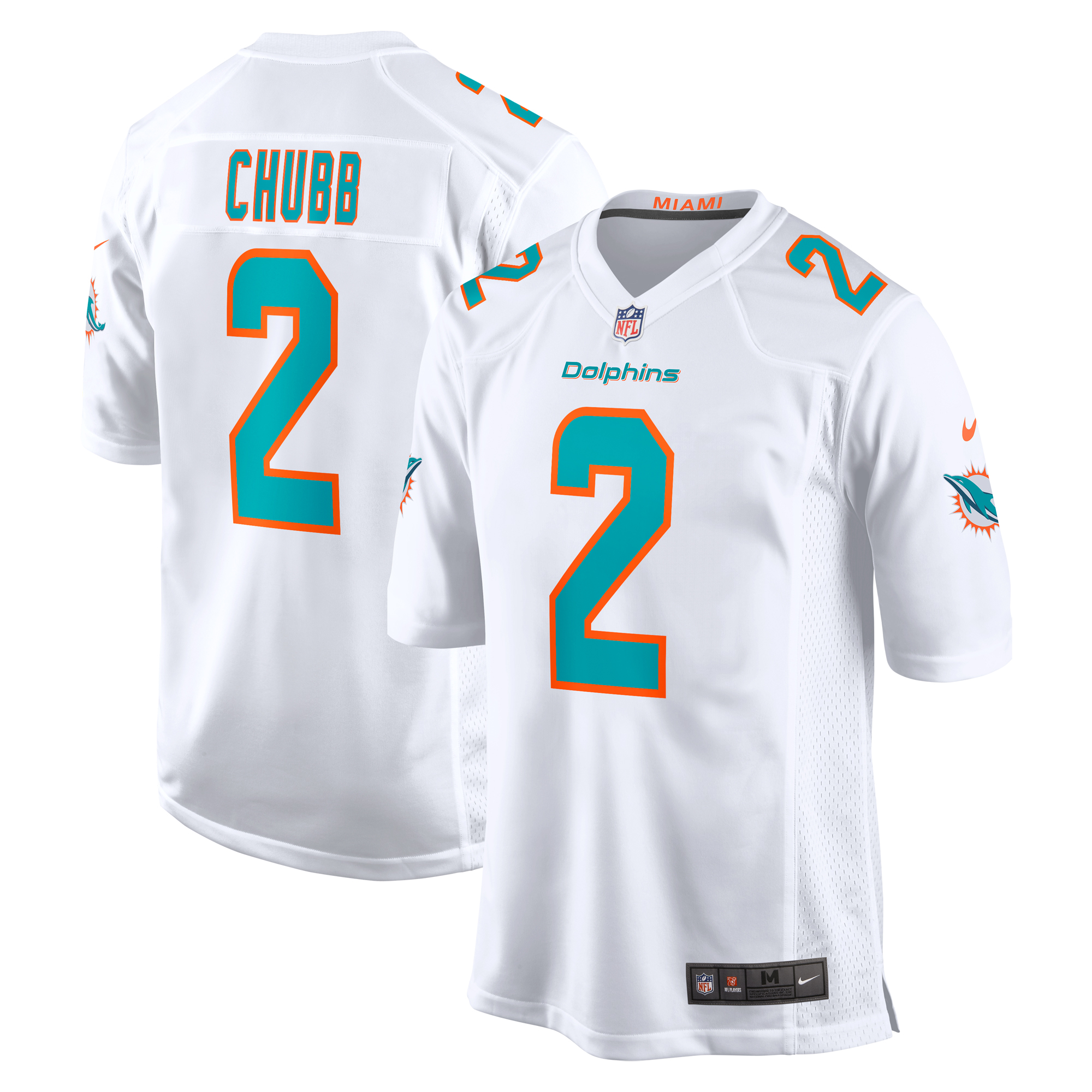 Miami Dolphins Bradley Chubb White Game Player NFL Jersey Men's