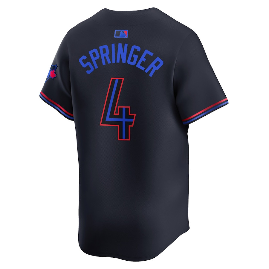 George Springer 4 Toronto Blue Jays 2024 City Connect Limited Player Black MLB Jersey Men's