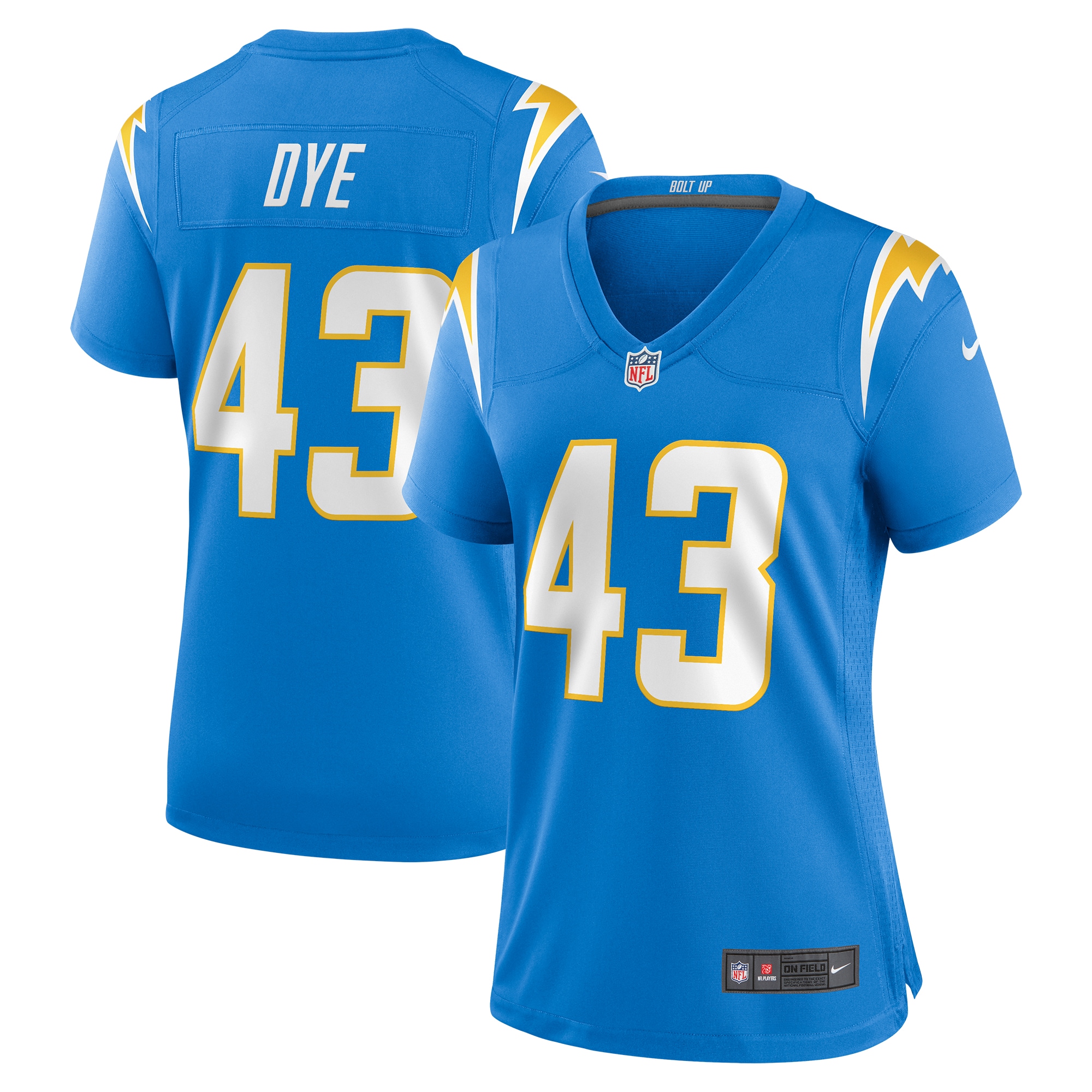 Los Angeles Chargers Troy Dye Powder Blue Game NFL Jersey Women's