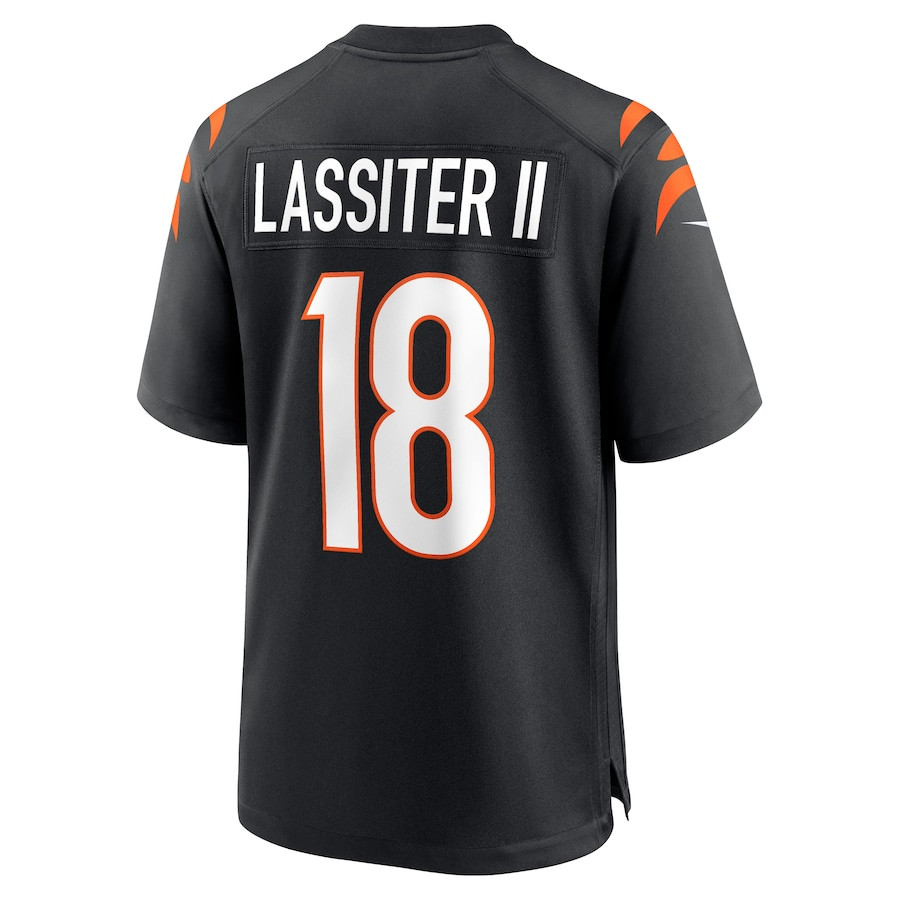 Kwamie Lassiter II 18 Cincinnati Bengals Team Game Black NFL Jersey Men's