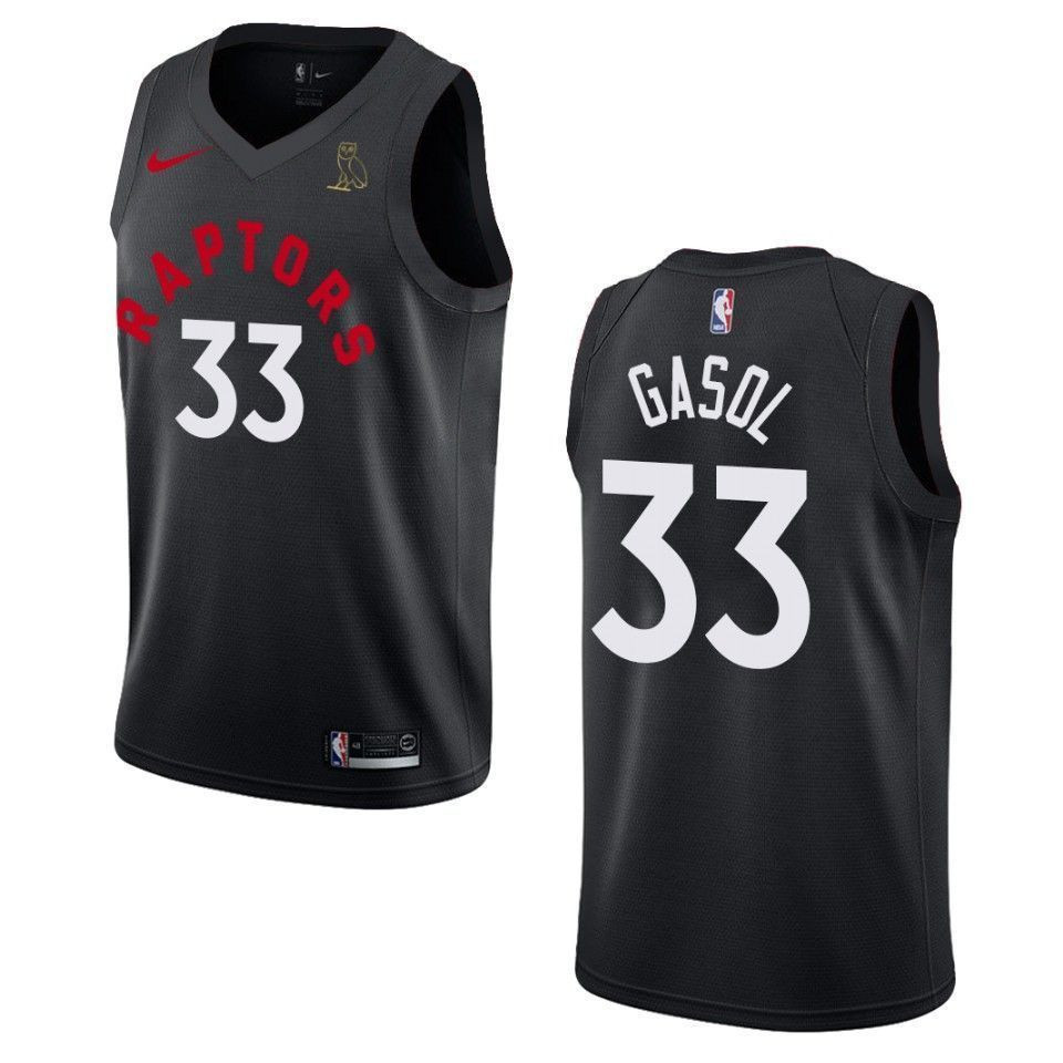 Toronto Raptors 33 Marc Gasol Drake Ovo Collection Black NBA Jersey Men's