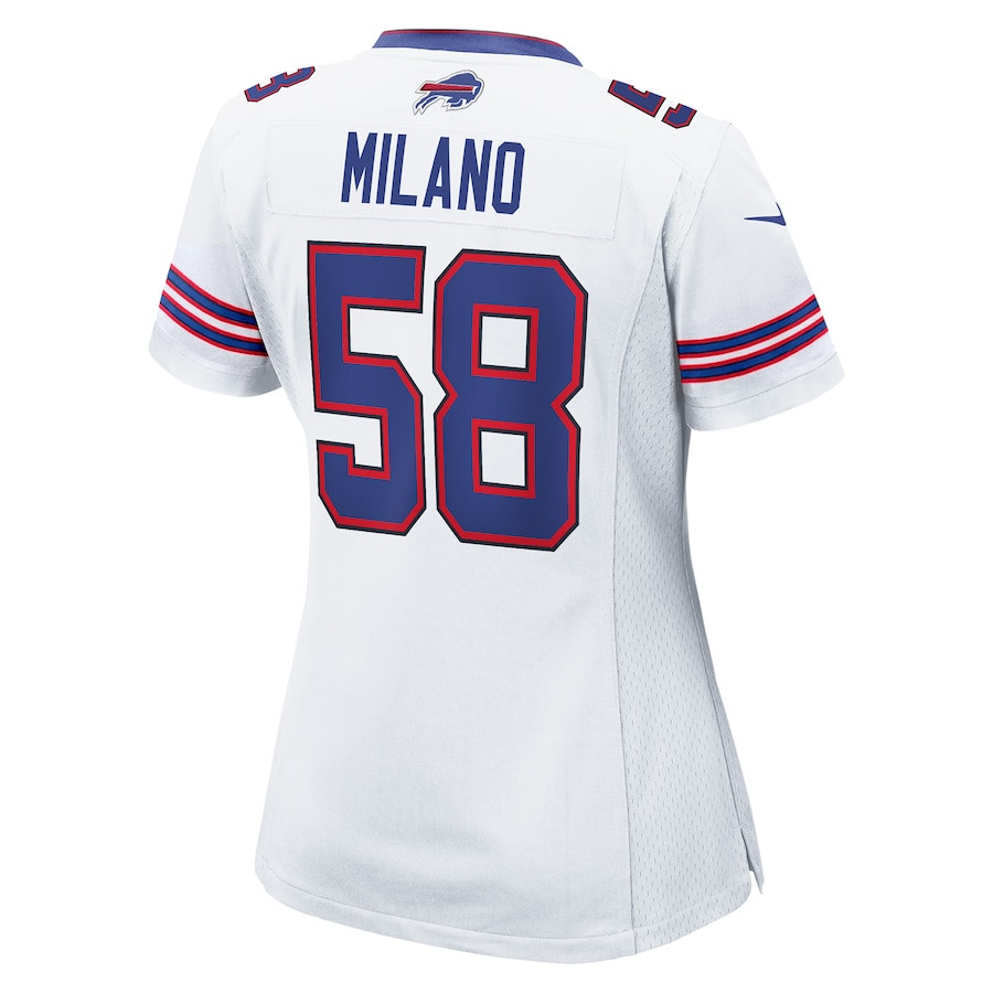 Matt Milano 58 Buffalo Bills Game White NFL Jersey Women's