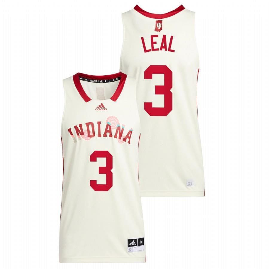 Anthony Leal 3 Cream Indiana Hoosiers 2022 Honoring Black Excellence NCAA Jersey Men's