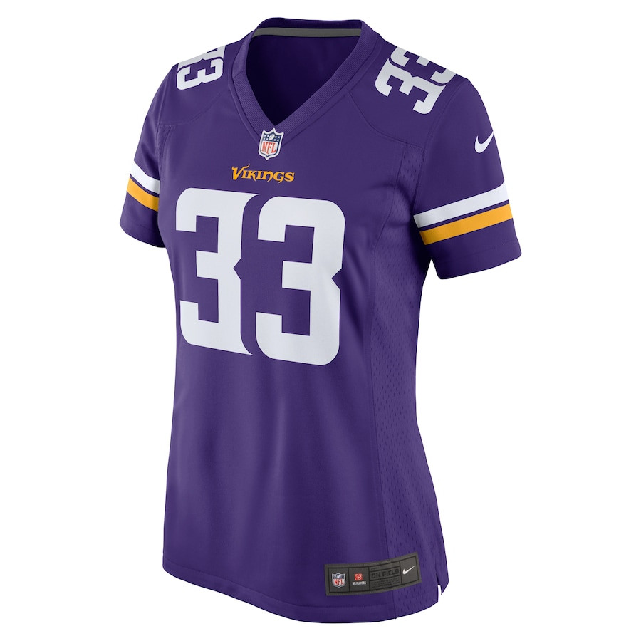 Aaron Jones 33 Minnesota Vikings Game Purple NFL Jersey Women's