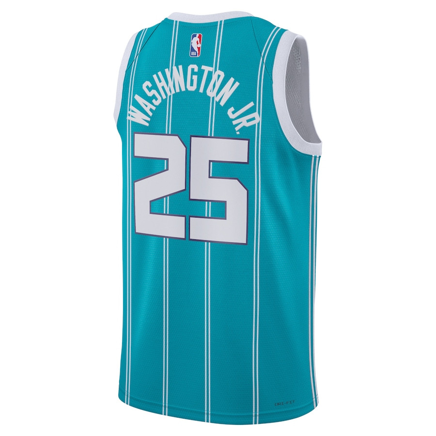 P.J. Washington Jr. 25 Charlotte Hornets Unisex Swingman Icon Edition Teal NBA Jersey Unisex