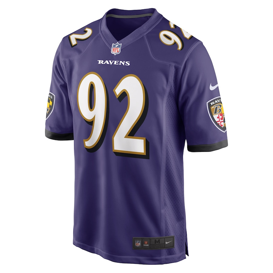 Justin Madubuike 92 Baltimore Ravens Game Purple NFL Jersey Men's
