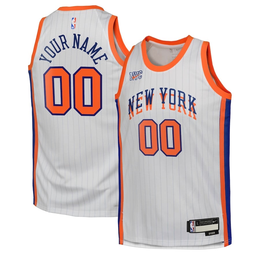New York Knicks 2024/25 Swingman Custom City Editio White NBA Jersey Youth