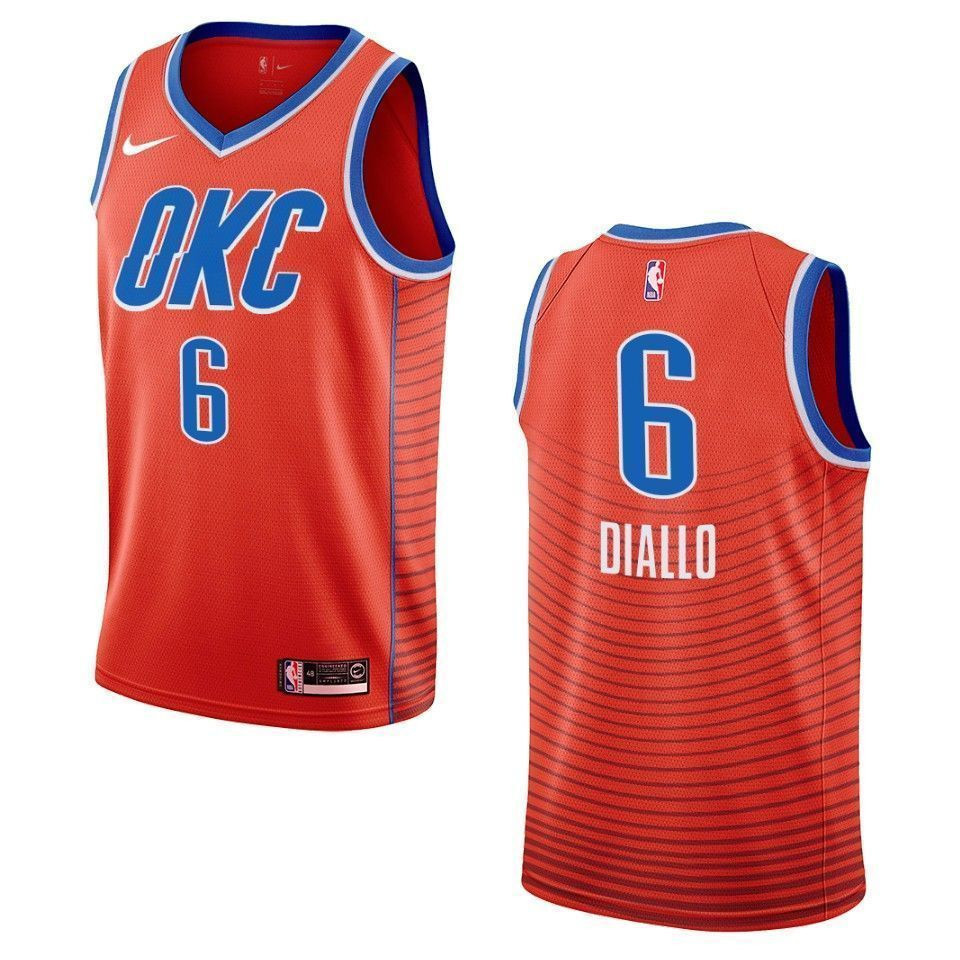 Oklahoma City Thunder 6 Hamidou Diallo Statement Swingman Orange NBA Jersey Men's