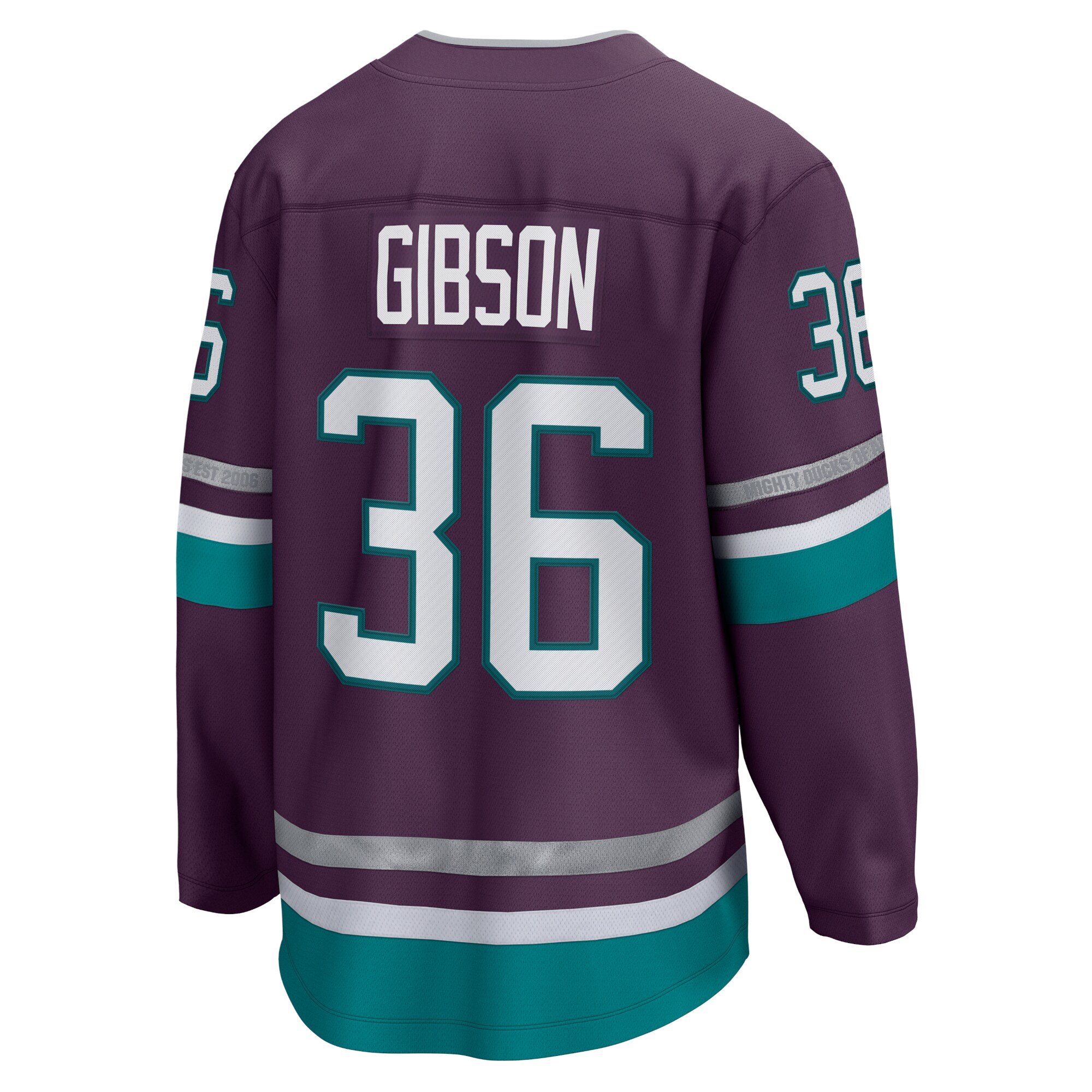 Anaheim Ducks John Gibson Purple 30th Anniversary Premier Breakaway NHL Jersey Men's