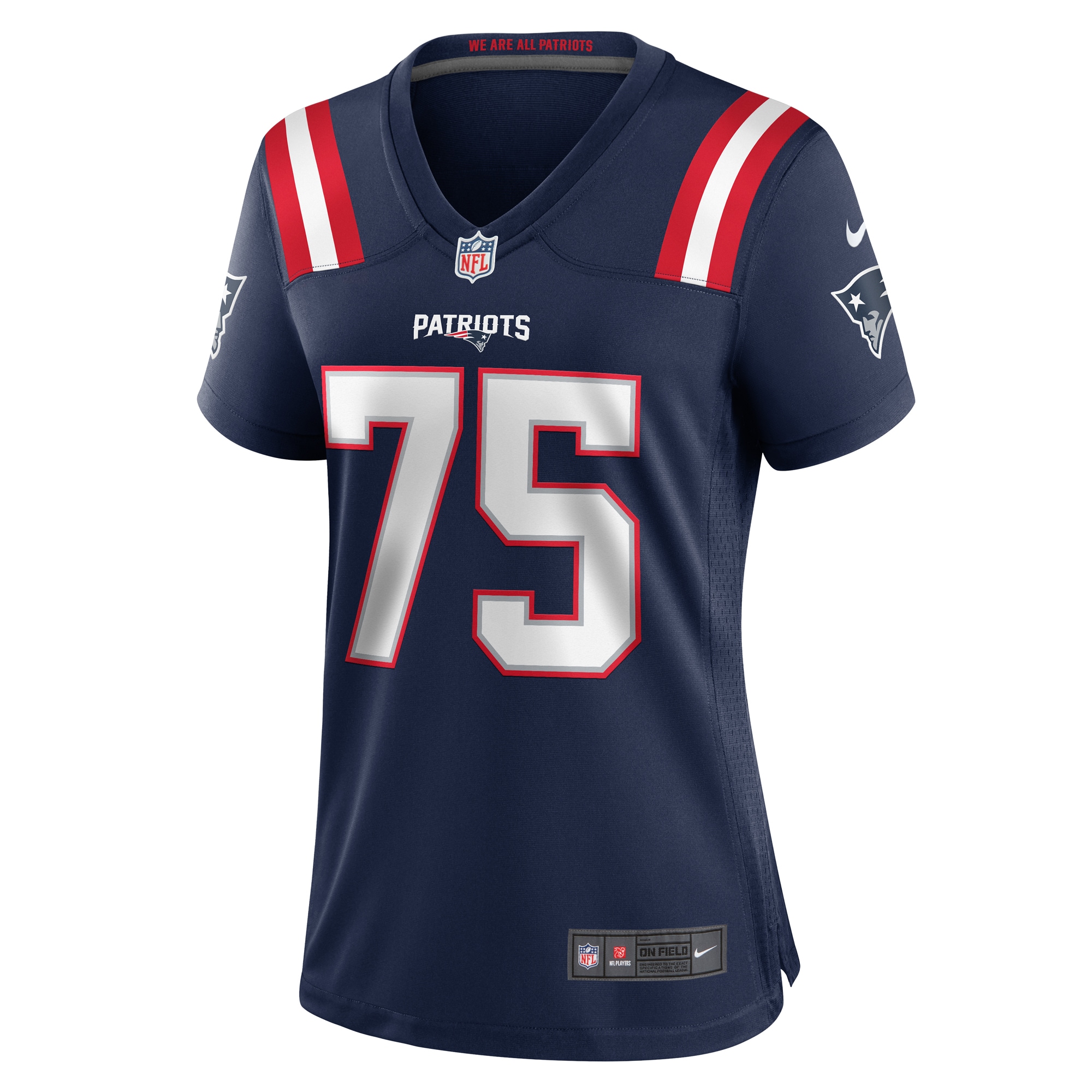 New England Patriots Demontrey Jacobs Navy Game NFL Jersey Women's